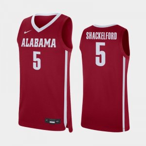 Men's Alabama Crimson Tide #5 Jaden Shackelford Crimson Replica NCAA College Basketball Jersey 2403TMDZ7